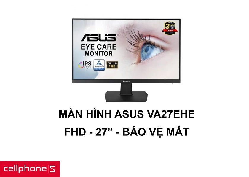 Màn hình LCD ASUS 27 VA27EHE với thiết kế tinh tế, sang trọng