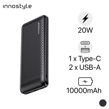 Pin dự phòng Innostyle Powersmart + PD 20W 10000mAh 3 cổng 1C2A IP20G2